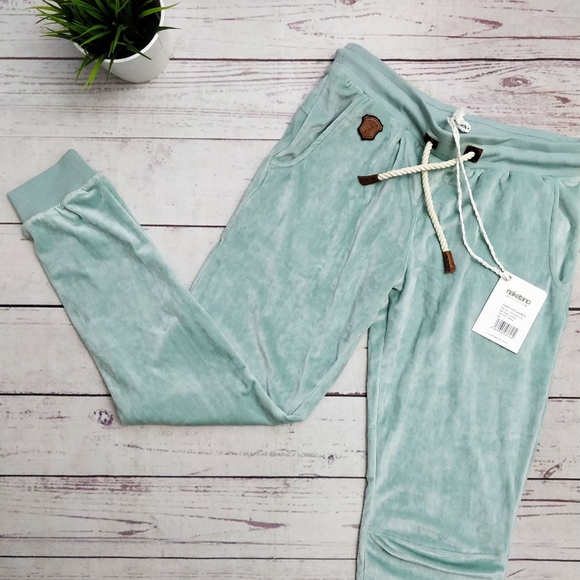 Naketano Pants - NWT NAKETANO Iris Mack Blue Velour Sweatpants L